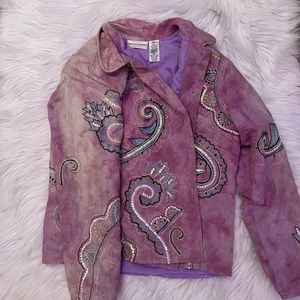 Cowboy embroidered jacket pink with sequin details